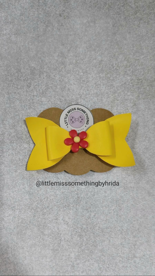 Yellow flower bow