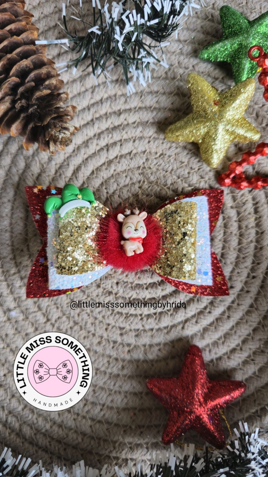 Christmas charm bow