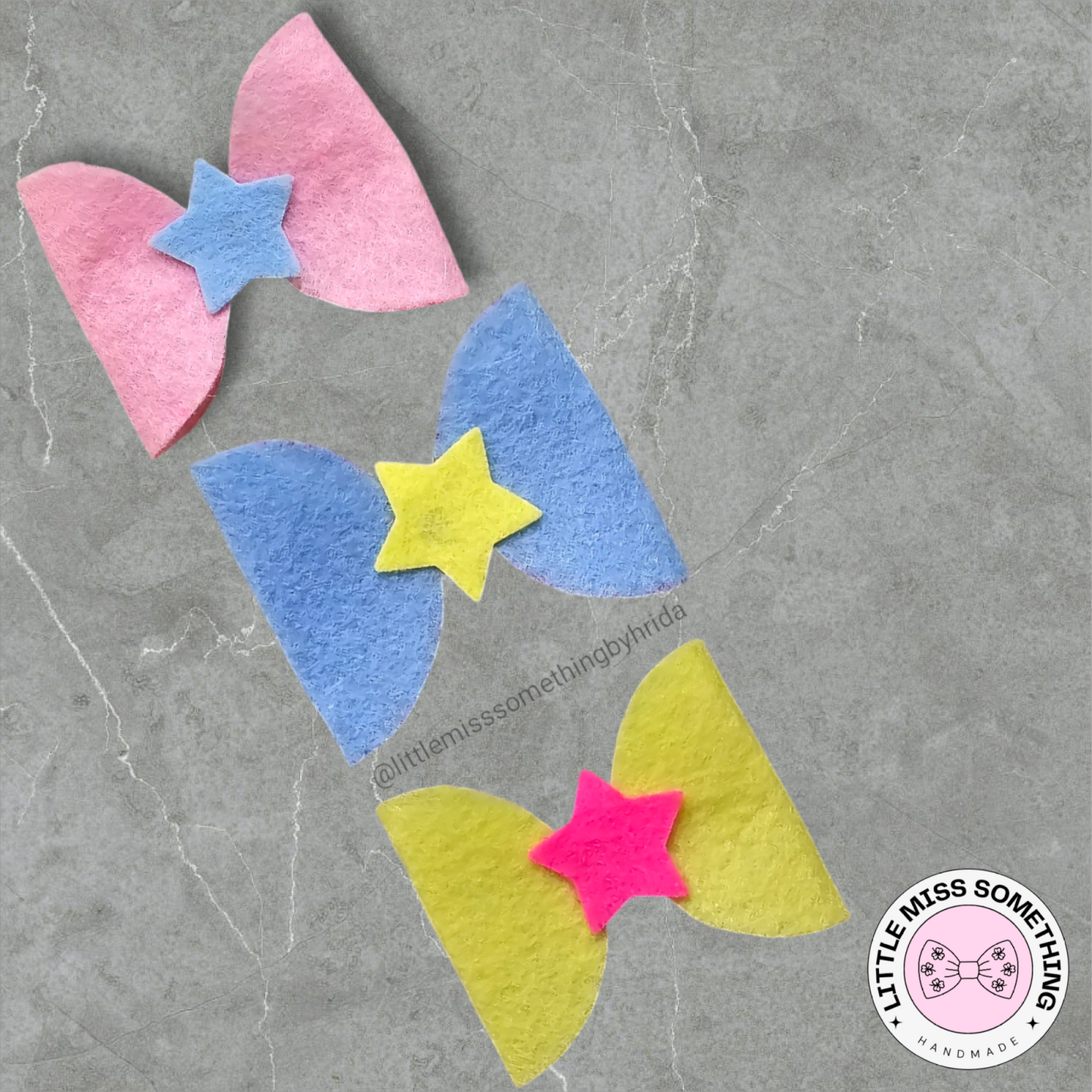 Starry Trio: Set of 3 Felt Bows